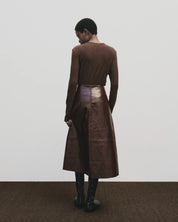 Mijeong Park Brown Wool Tencel Crew Neck Top