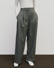 Mijeong Park Gray Wool Wide Leg Pants