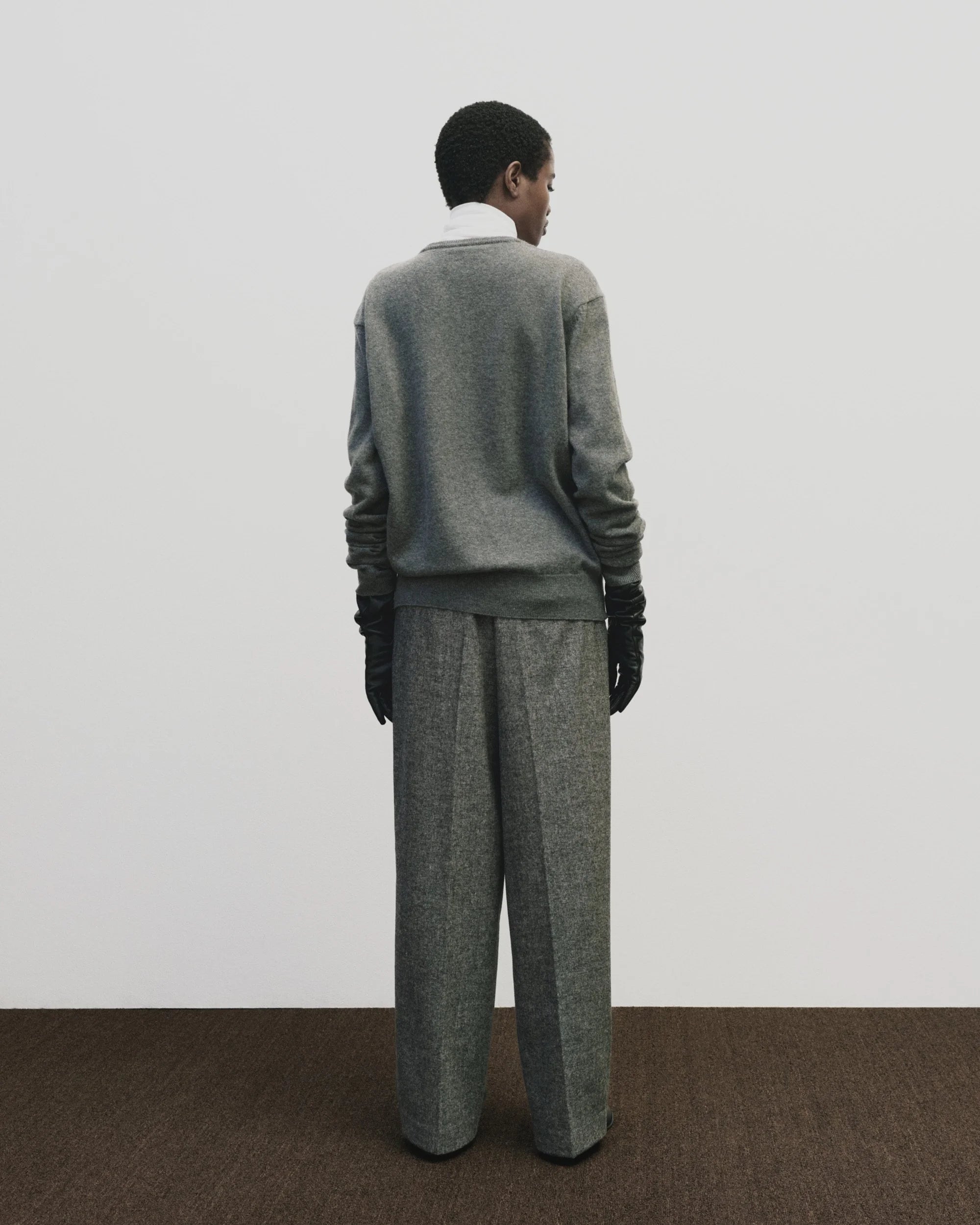 Mijeong Park Gray Wool Wide Leg Pants