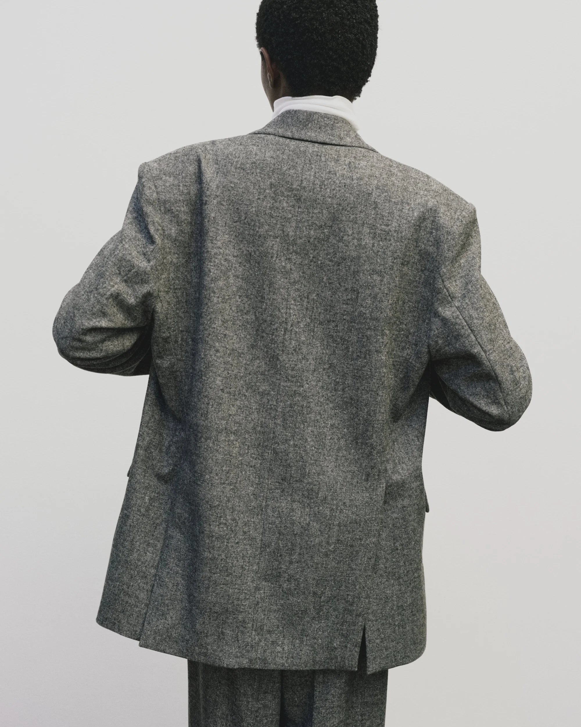 Mijeong Park Gray Wool Oversized  Blazer
