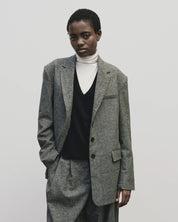 Mijeong Park Gray Wool Oversized  Blazer