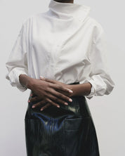 Mijeong Park White Asymmetric Cotton Shirt