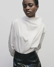Mijeong Park White Asymmetric Cotton Shirt