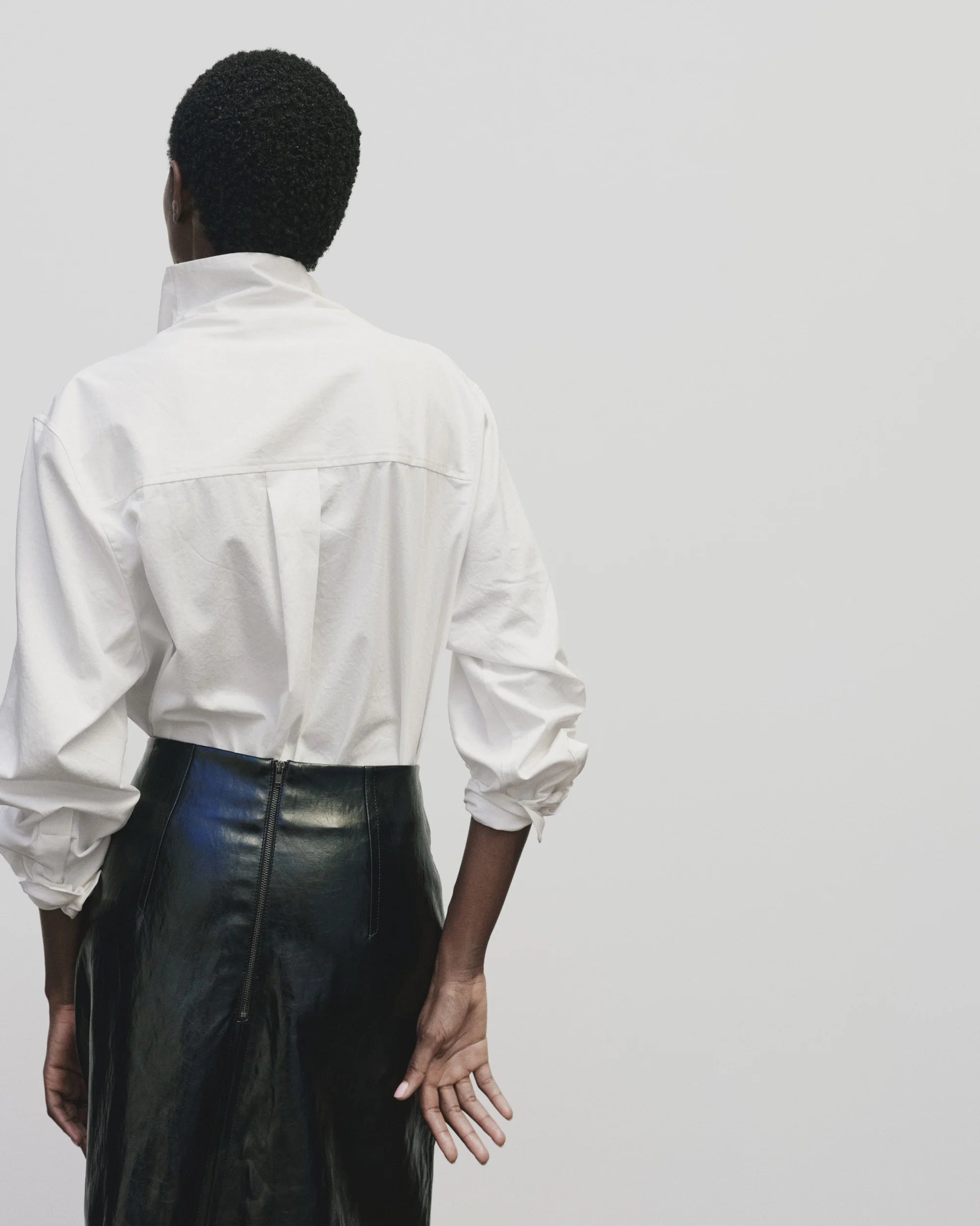 Mijeong Park White Asymmetric Cotton Shirt