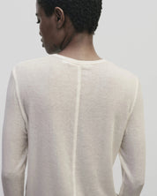 Mijeong Park Ivory Wool Tencel Crew Neck Top