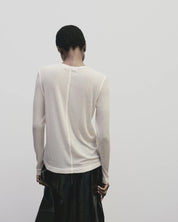 Mijeong Park Ivory Wool Tencel Crew Neck Top