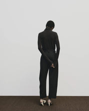Mijeong Park Black Pleated Barrel Leg Pant