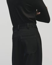 Mijeong Park Black Pleated Barrel Leg Pant