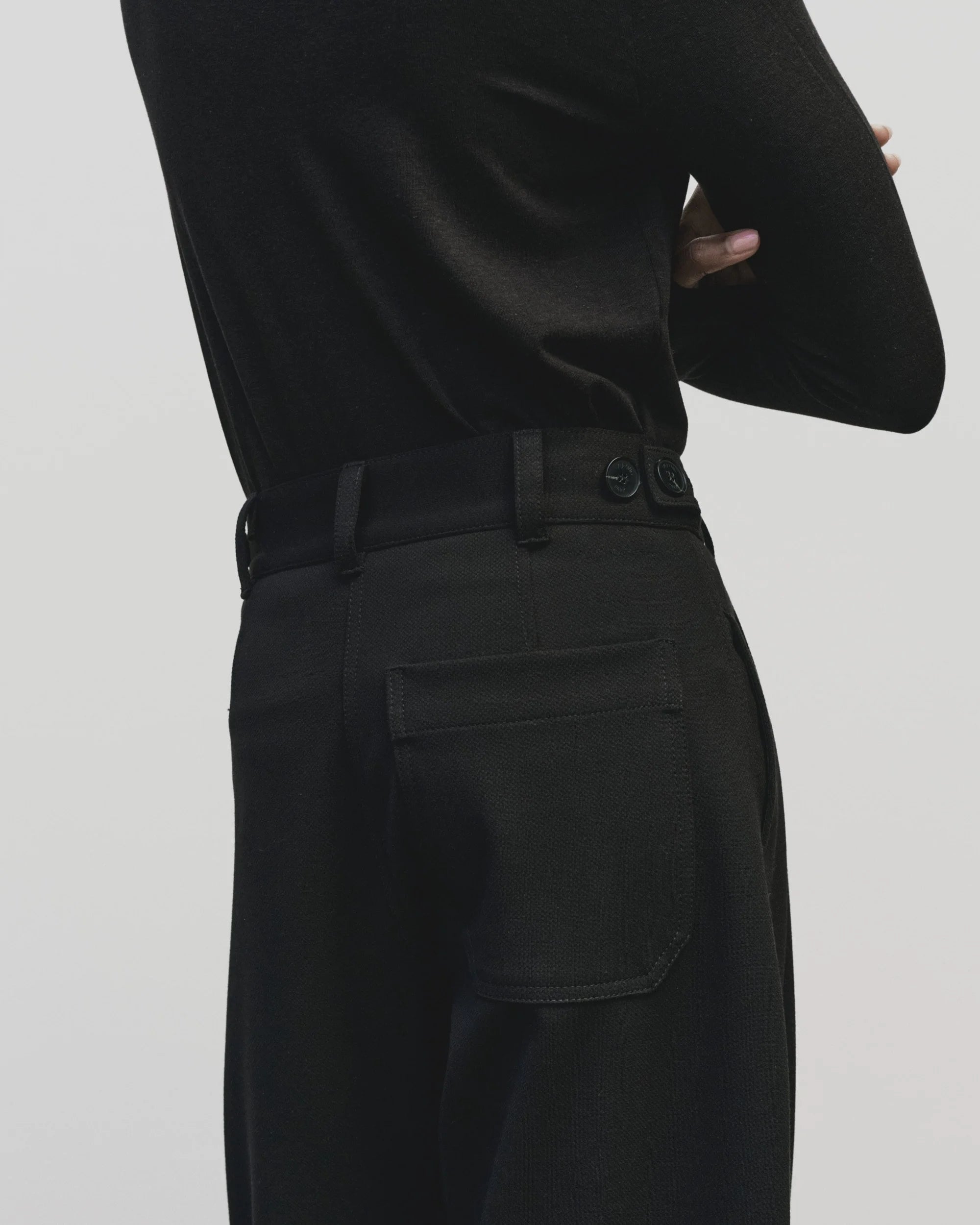 Mijeong Park Black Pleated Barrel Leg Pant