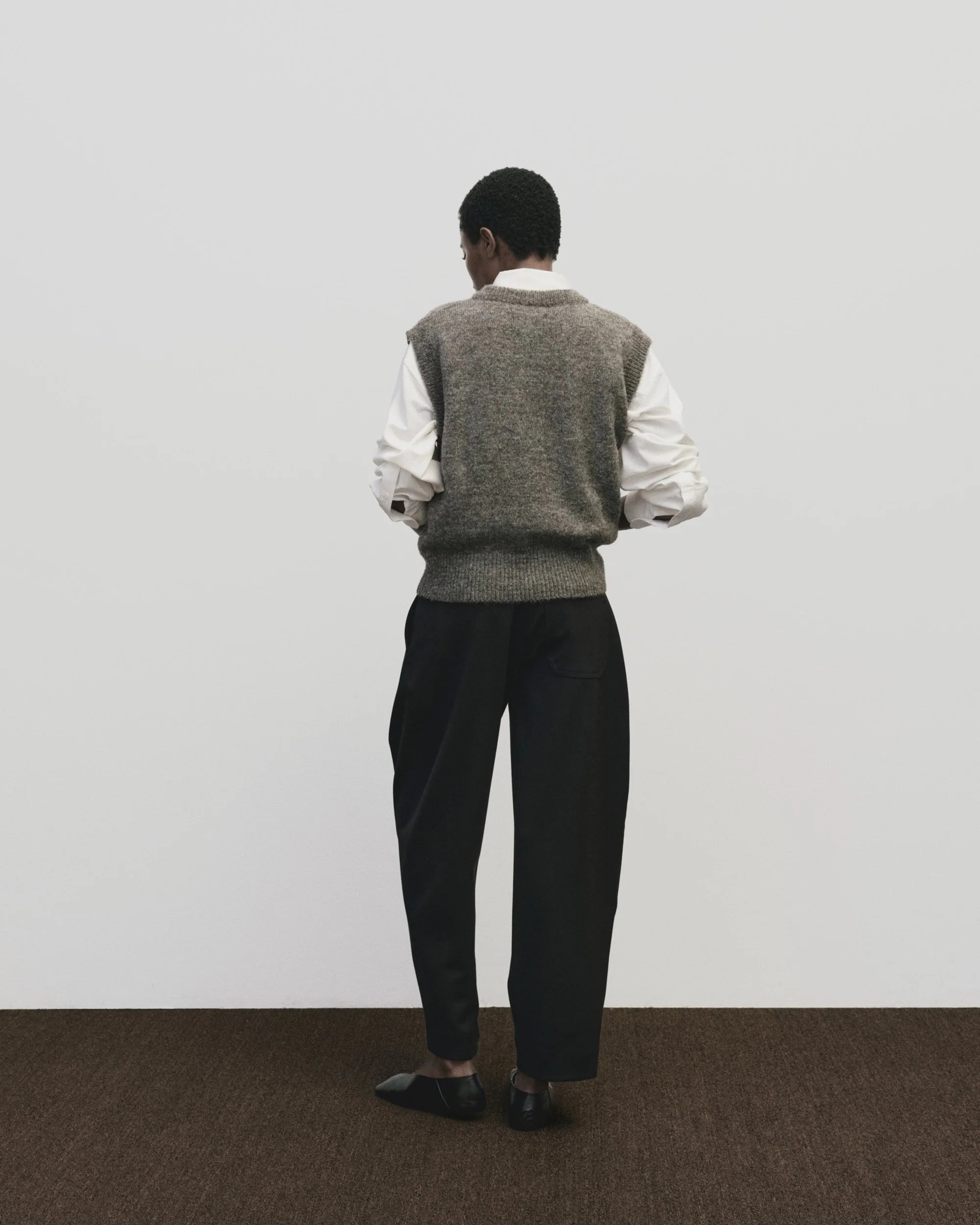 Mijeong Park Heather Brown Wool Sweater Vest