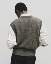 Mijeong Park Heather Brown Wool Sweater Vest
