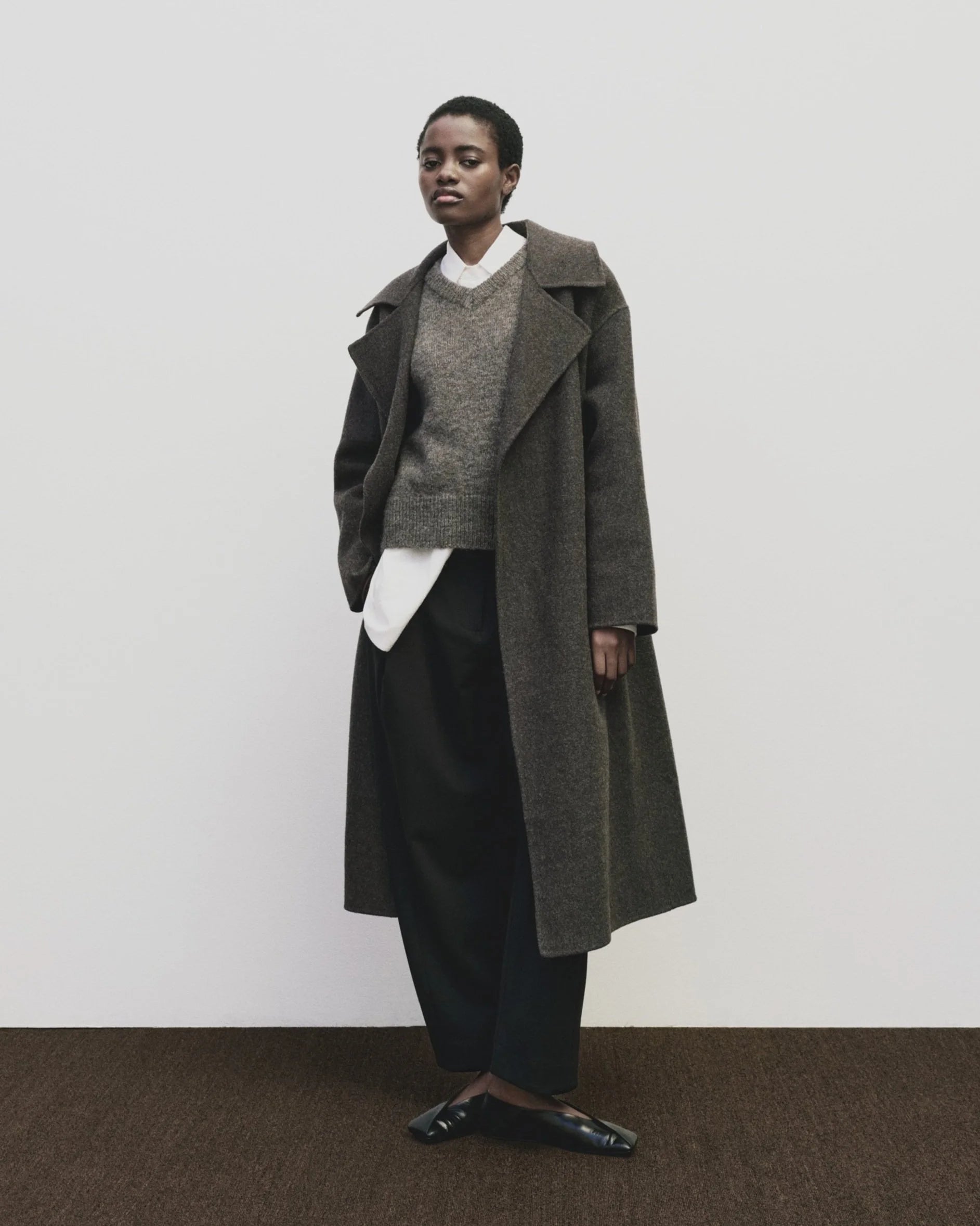 Mijeong Park Heather Brown Wool Sweater Vest