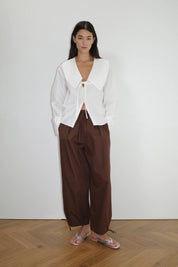 Deiji Studios White Collared Tie Shirt
