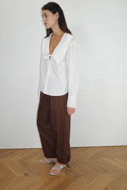 Deiji Studios White Collared Tie Shirt