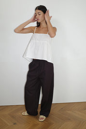 Deiji Studios White Double Tie Top