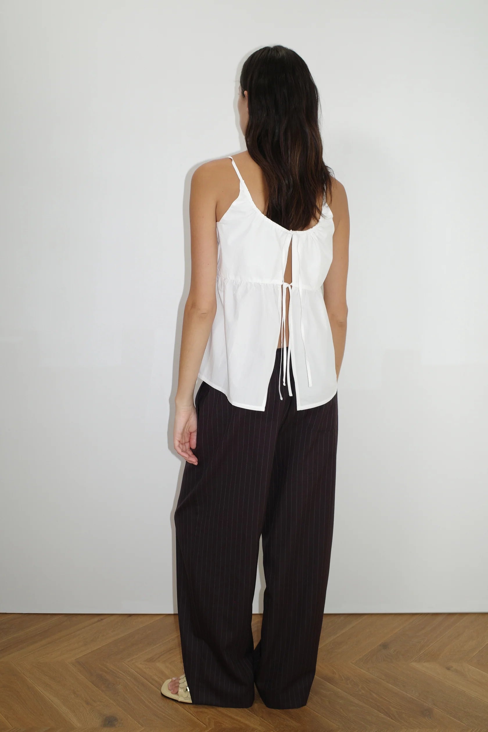 Deiji Studios White Double Tie Top