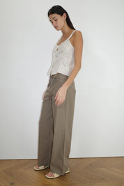 Deiji Studios Stripe Ruffle Button Top