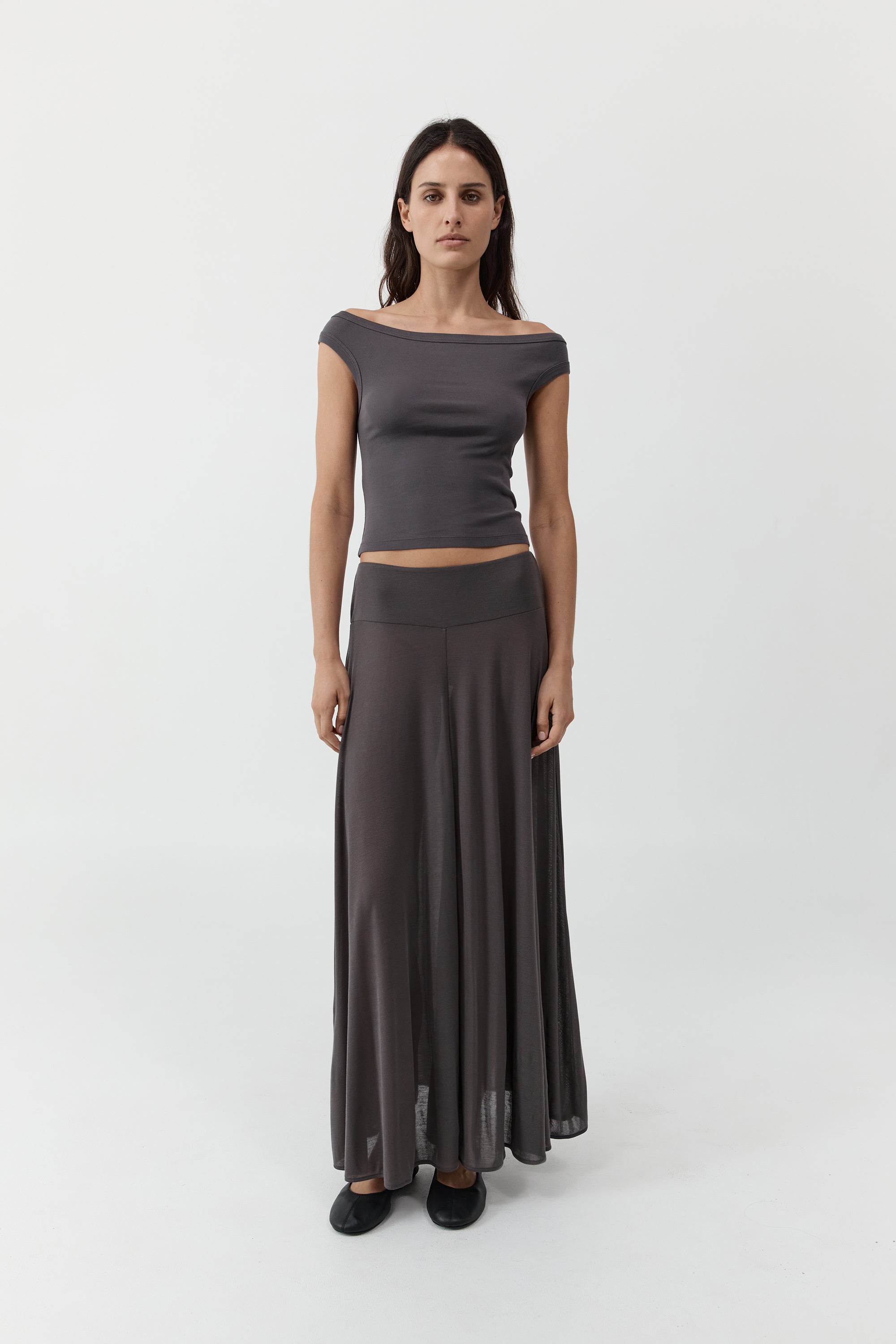 St. Agni Soot Fluid Jersey Skirt