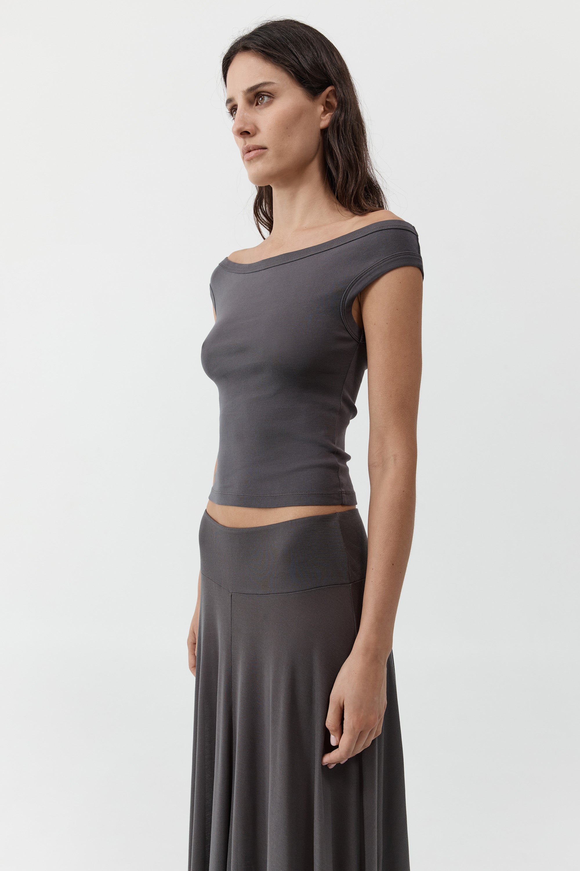 St. Agni Soot Fluid Jersey Skirt