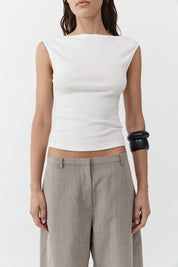 St. Agni White Organic Cotton Ballerina Top