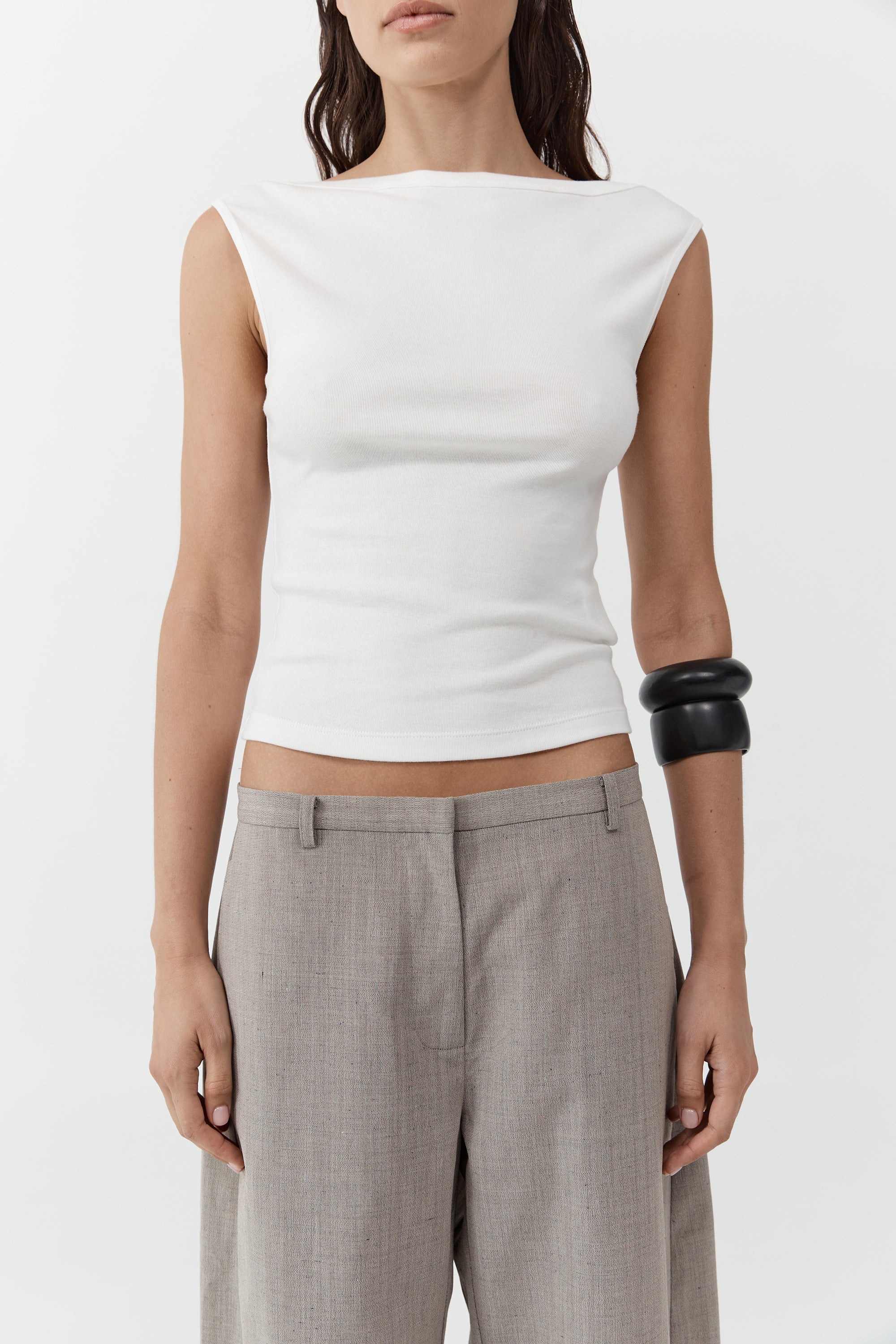 St. Agni White Organic Cotton Ballerina Top