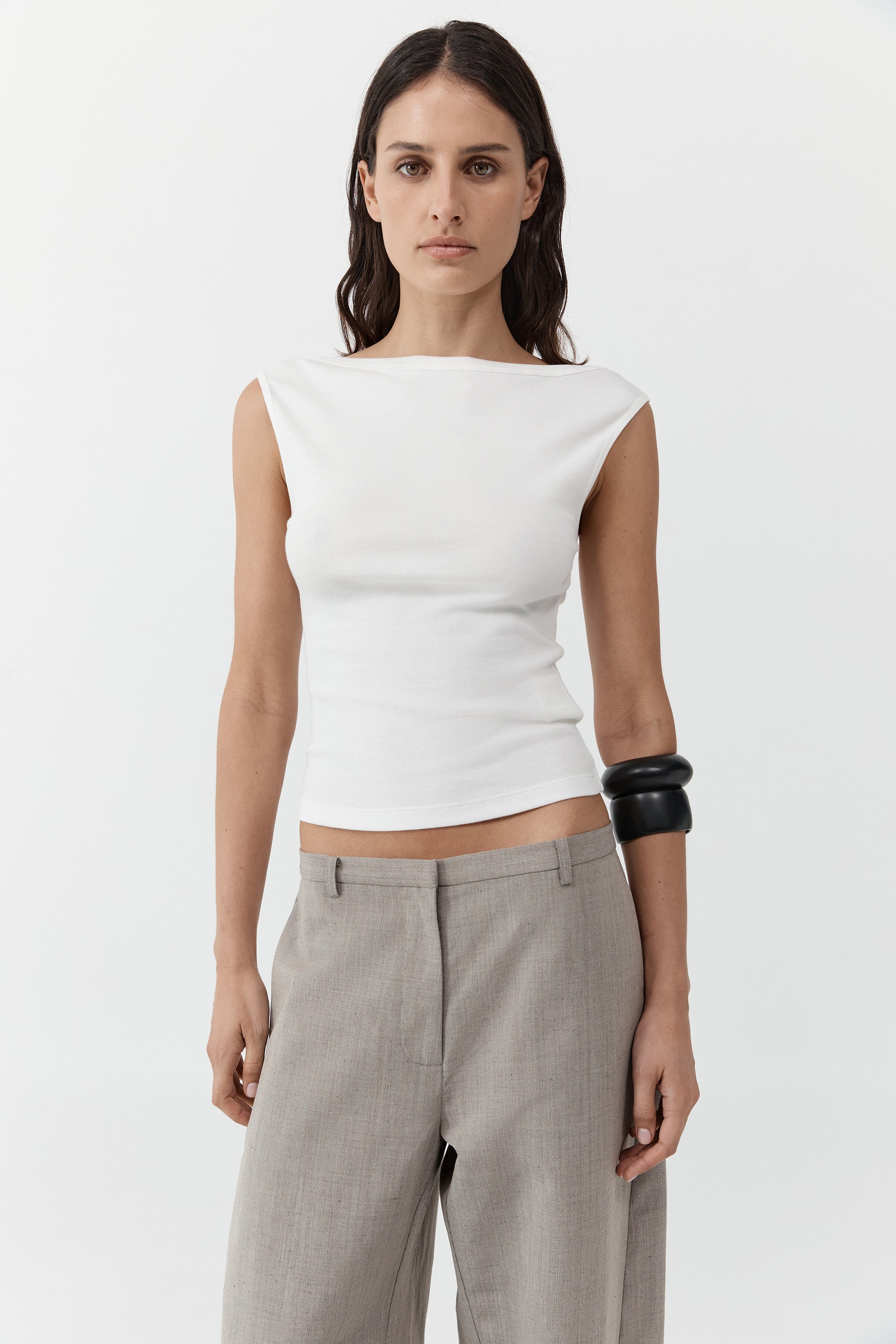St. Agni White Organic Cotton Ballerina Top