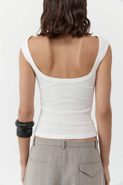 St. Agni White Organic Cotton Ballerina Top