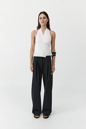 St. Agni White Oxford Wrap Top