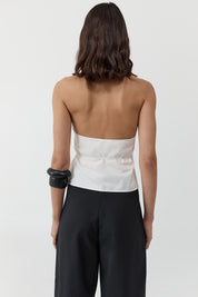 St. Agni White Oxford Wrap Top