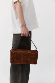 St. Agni Chestnut Woven Envelope Slim Tote