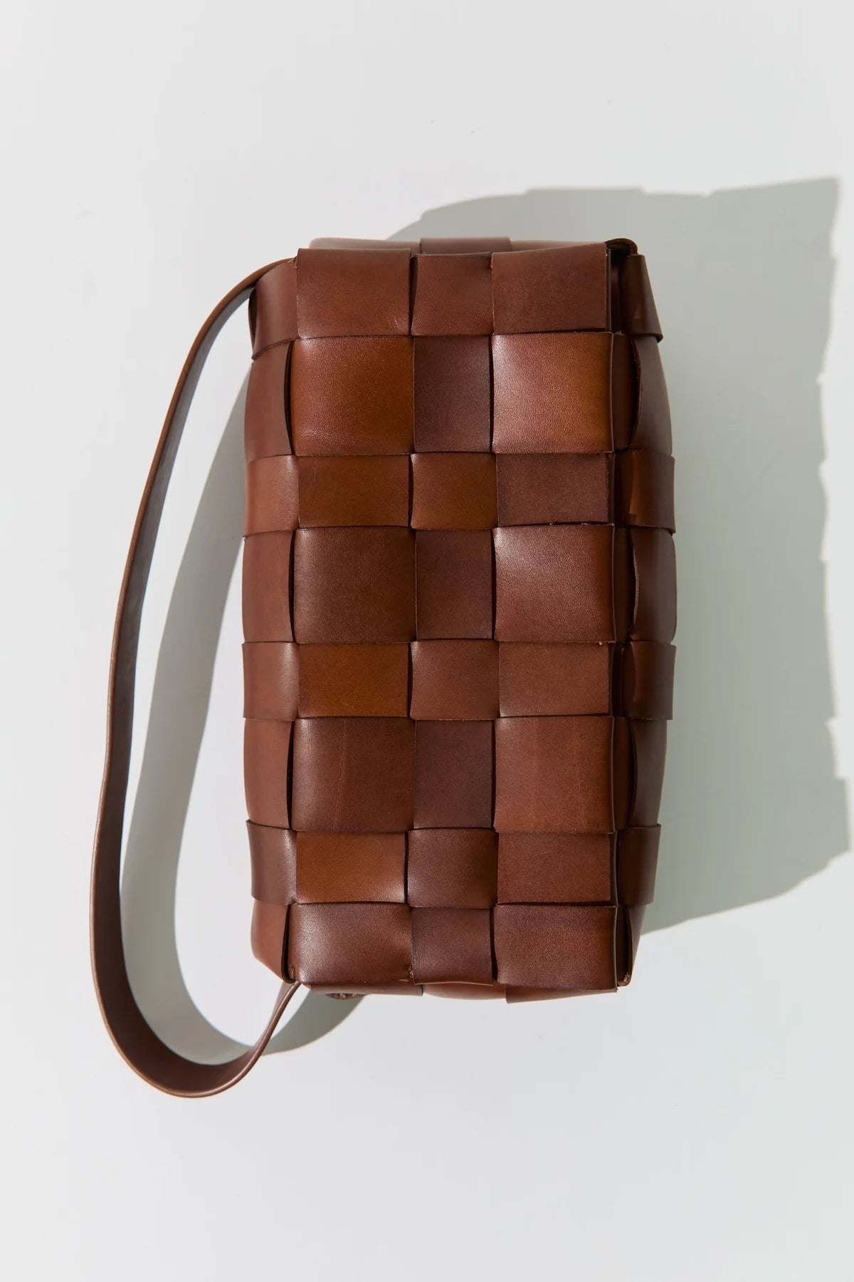 St. Agni Chestnut Woven Envelope Slim Tote