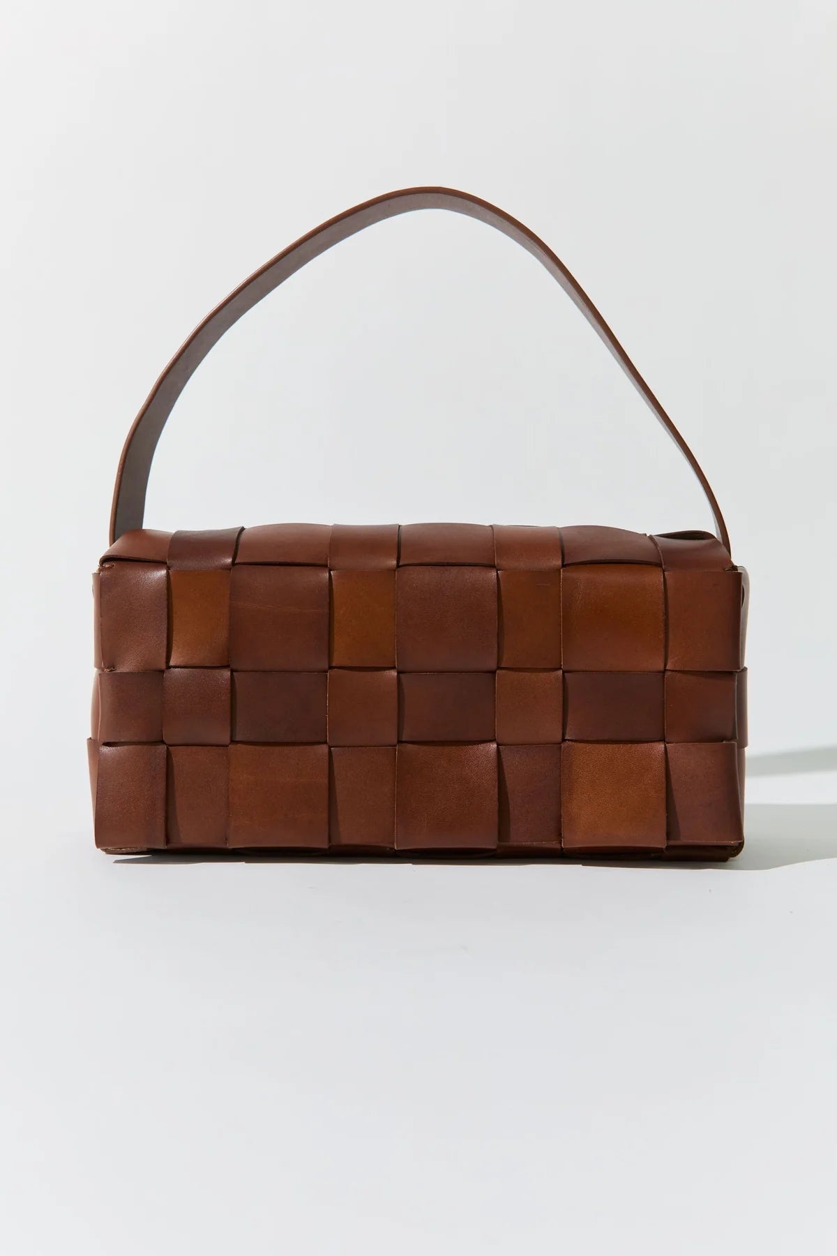 St. Agni Chestnut Woven Envelope Slim Tote