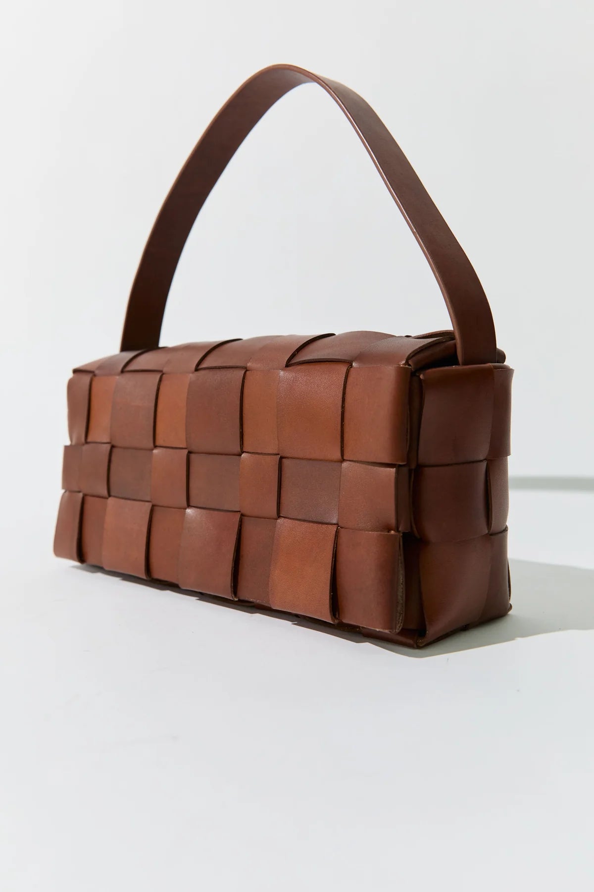 St. Agni Chestnut Woven Envelope Slim Tote