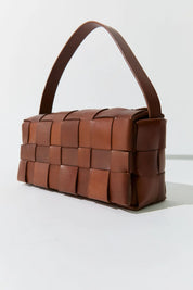 St. Agni Chestnut Woven Envelope Slim Tote