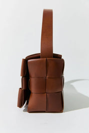 St. Agni Chestnut Woven Envelope Slim Tote