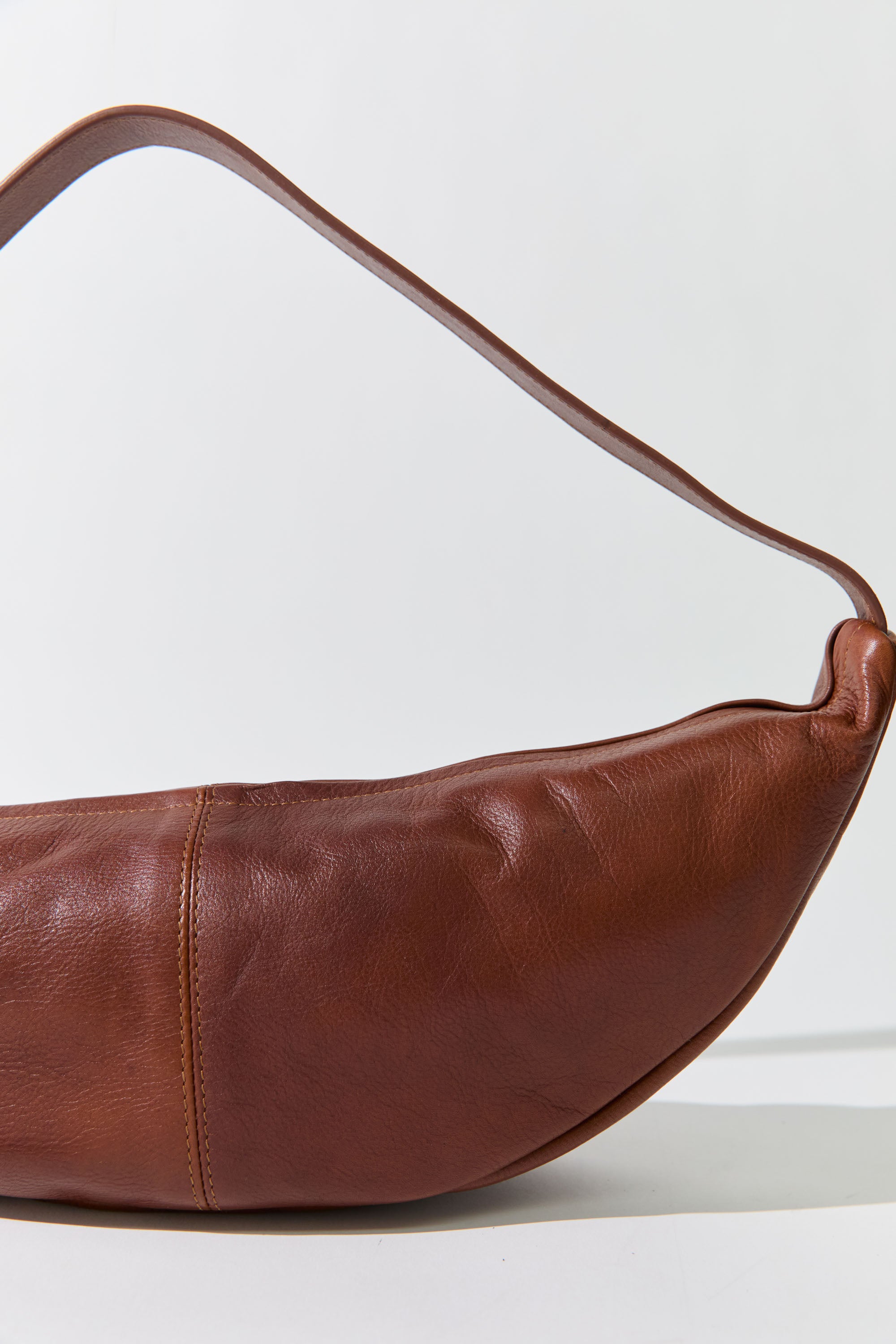 St. Agni Chestnut Adjustable Slim Crescent Bag