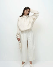 Mijeong Park Cream Cropped Balloon Pants