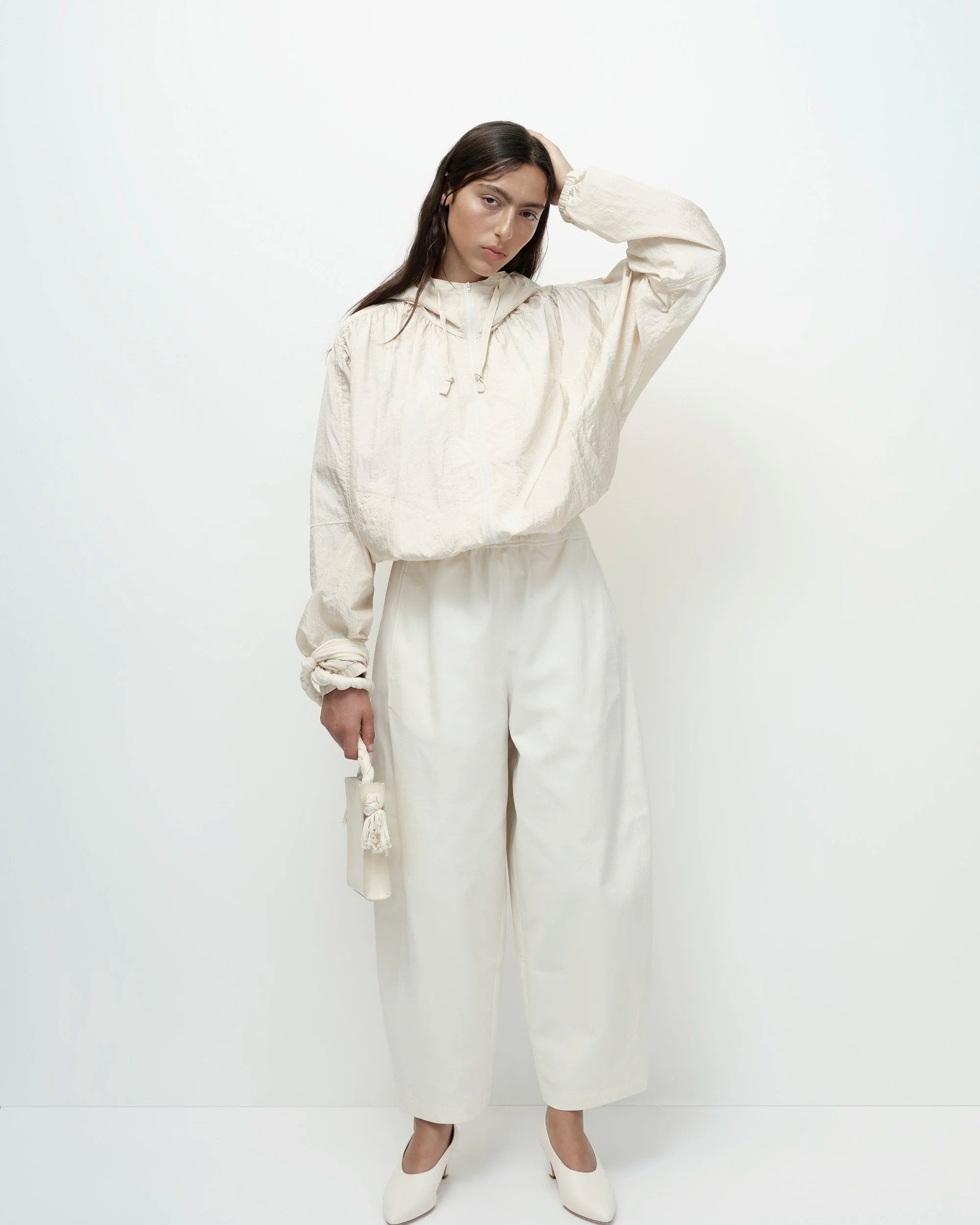 Mijeong Park Cream Cropped Balloon Pants