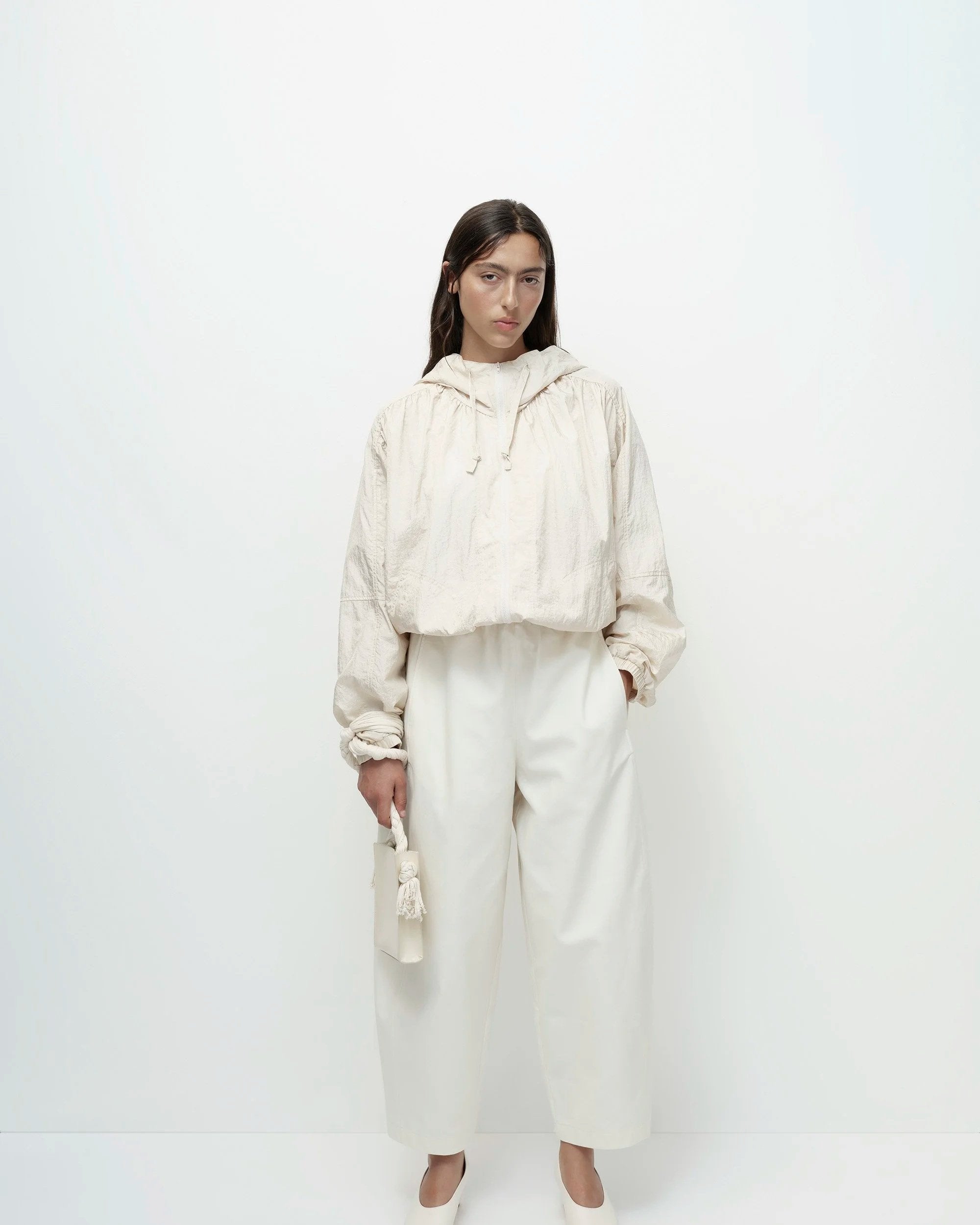 Mijeong Park Cream Shirred Anorak