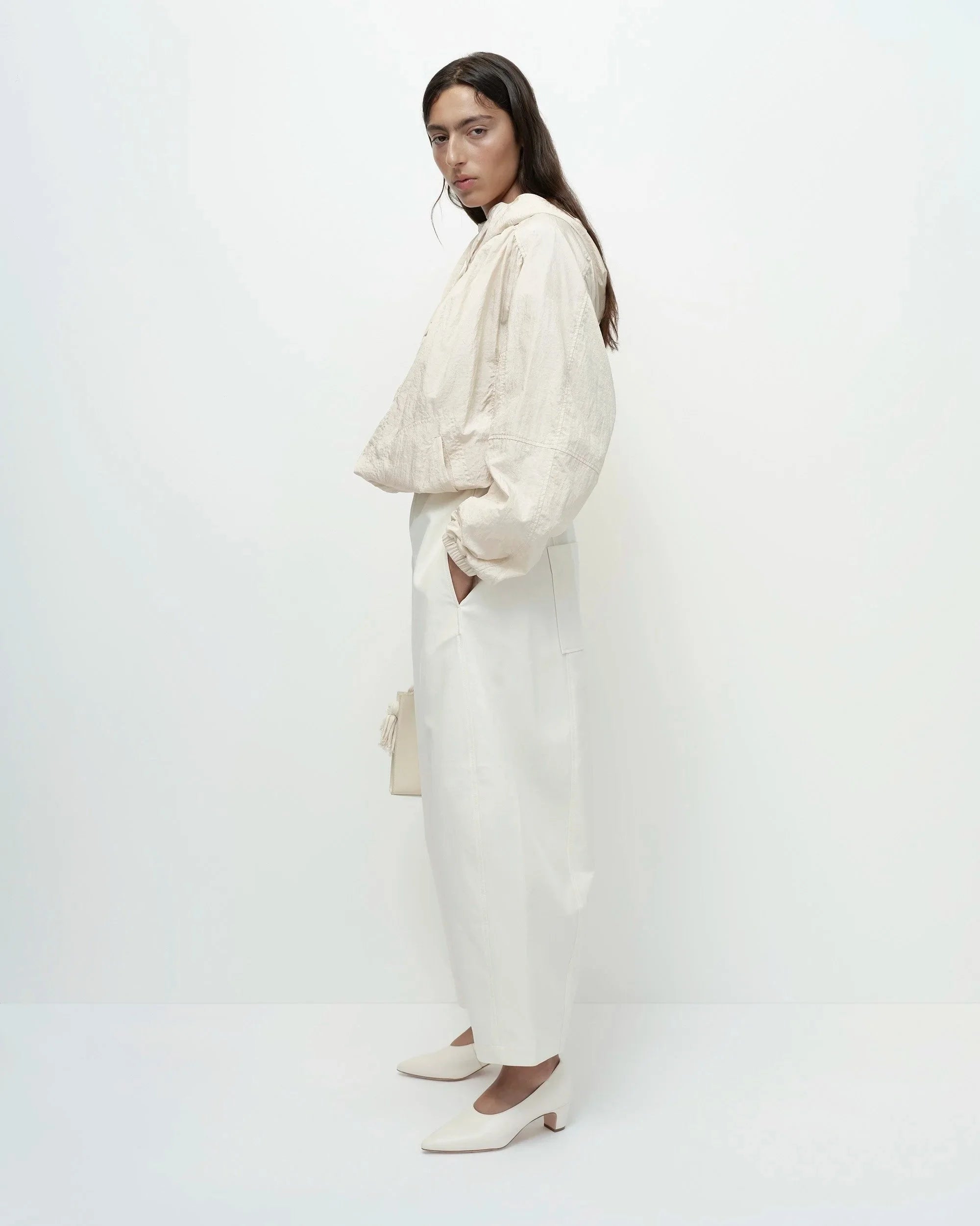 Mijeong Park Cream Cropped Balloon Pants