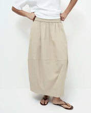 Mijeong Park Beige Balloon Midi Skirt