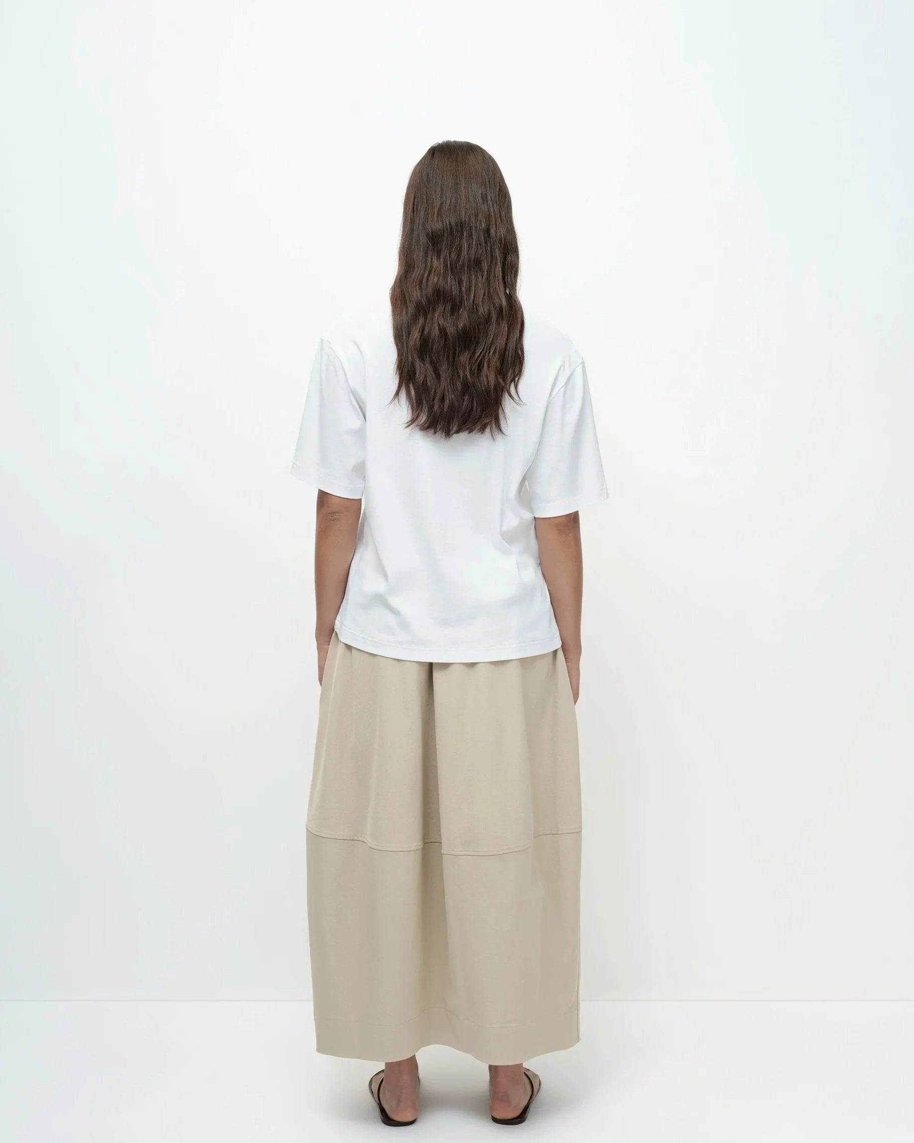 Mijeong Park Beige Balloon Midi Skirt