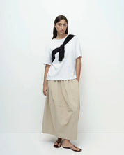 Mijeong Park Beige Balloon Midi Skirt