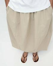 Mijeong Park Beige Balloon Midi Skirt