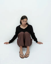 Mijeong Park Dark Brown Cotton Drawstring Pants