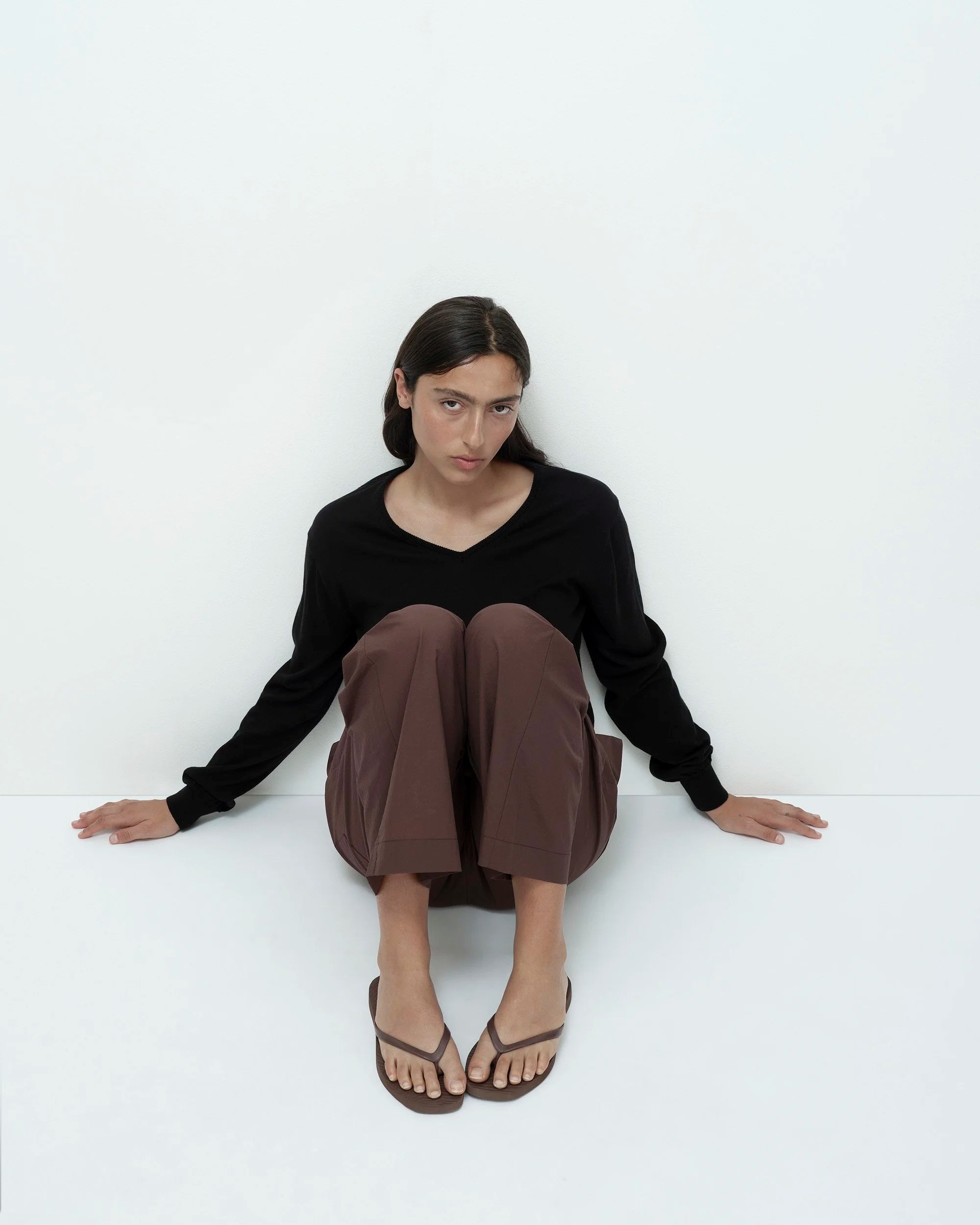 Mijeong Park Dark Brown Cotton Drawstring Pants