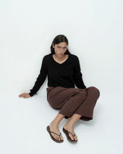Mijeong Park Dark Brown Cotton Drawstring Pants