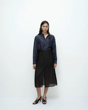 Mijeong Park Black Organza Wrap Skirt