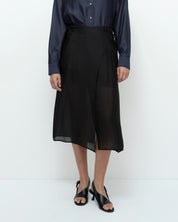 Mijeong Park Black Organza Wrap Skirt