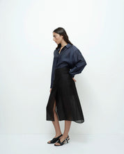 Mijeong Park Black Organza Wrap Skirt